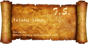 Teleky Simon névjegykártya